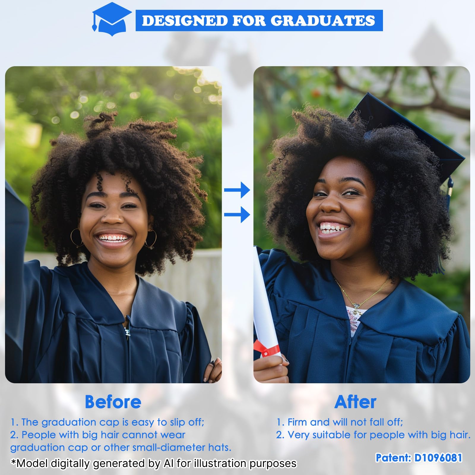 GIURKUU Clear Graduation Cap Headband for Graduation Day