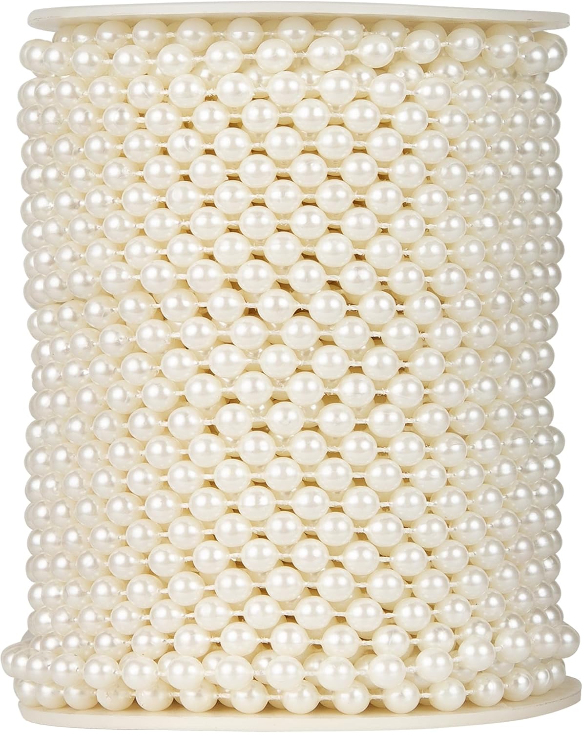 82 Feet Crafts Faux Pearl Roll 6mm Pearl Garland for Wedding Centerpiece Backdrop Christmas Tree and Flowers Decoration DIY (Ivory)