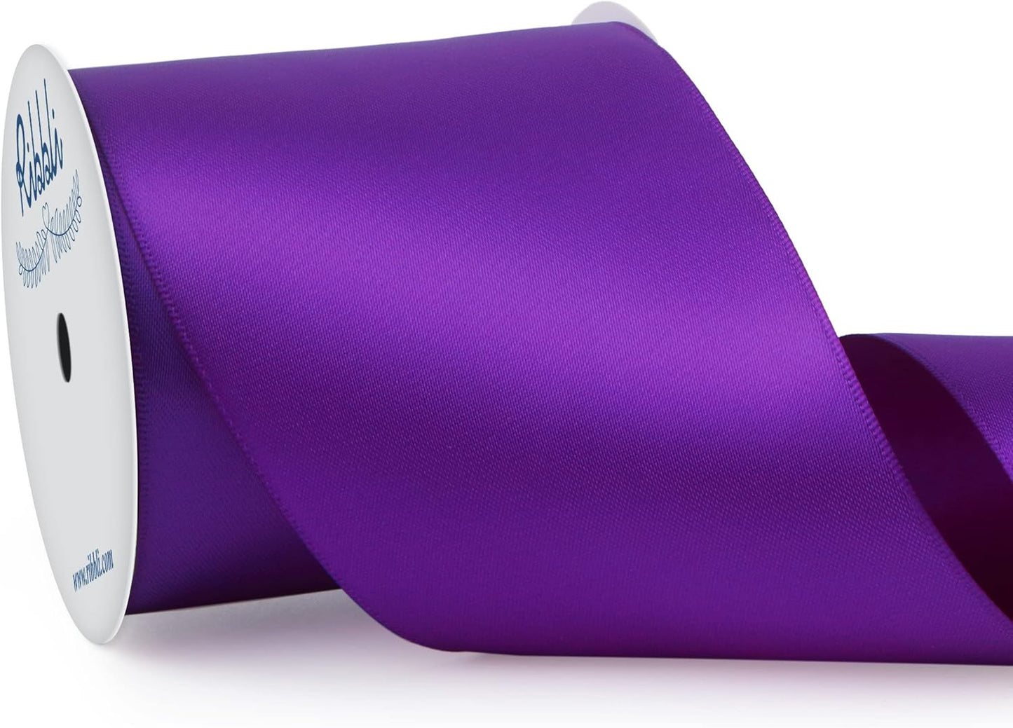 Ribbli Purple Double Faced Satin Ribbon, 3” x Continuous 10 Yards,Use for Bows Bouquet,Gift Wrapping,Floral Arrangement,Wedding Decoration