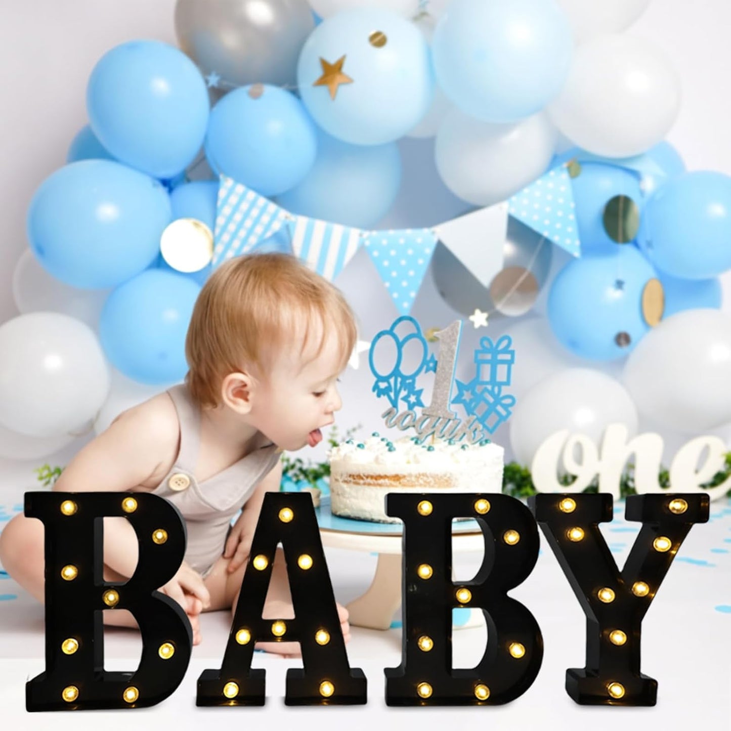 Led Marquee Letters, 8.58 Inch Black Light Up Letters, Small Led Letter Lights, Battery Powered Lighted Letterfor Table, Party, Birthday, Christmas Decor (Black, Letter A)