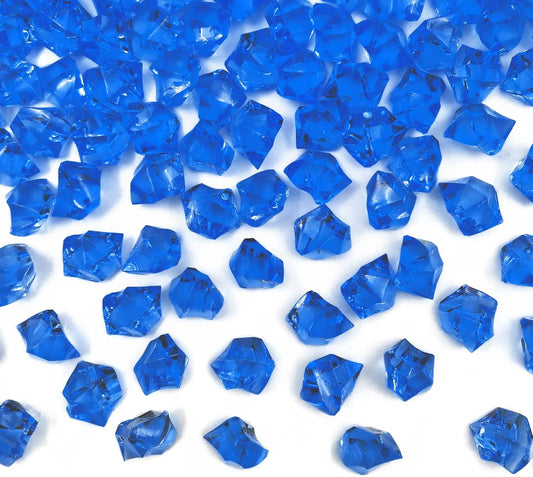 Fake Crushed Ice Cubes, Vase Fillers, 150 pcs 16 * 22mm Artificial Acrylic Crystal Rocks Diamonds for Vase Fillers,Table Scatter, Party Favor, Wedding Decoration(0.86 * 0.62inch,Darkblue)