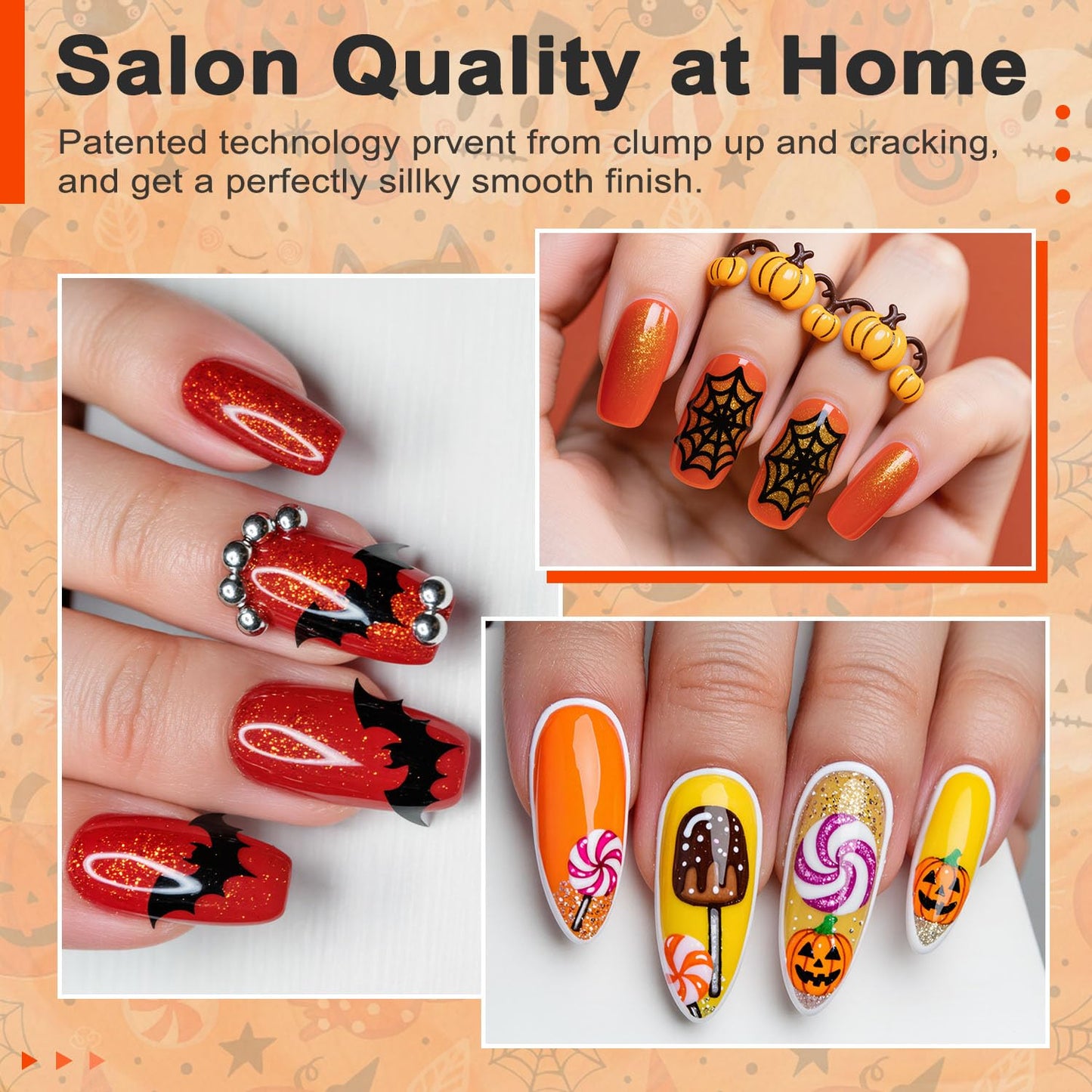 LAVENDER VIOLETS 22Pcs Dip Powder Nail Kit Starter - 16 Colors Halloween Glitter Powder Dipping Liquid Set with Base & Top Coat Activator for Dips Manicure M9601