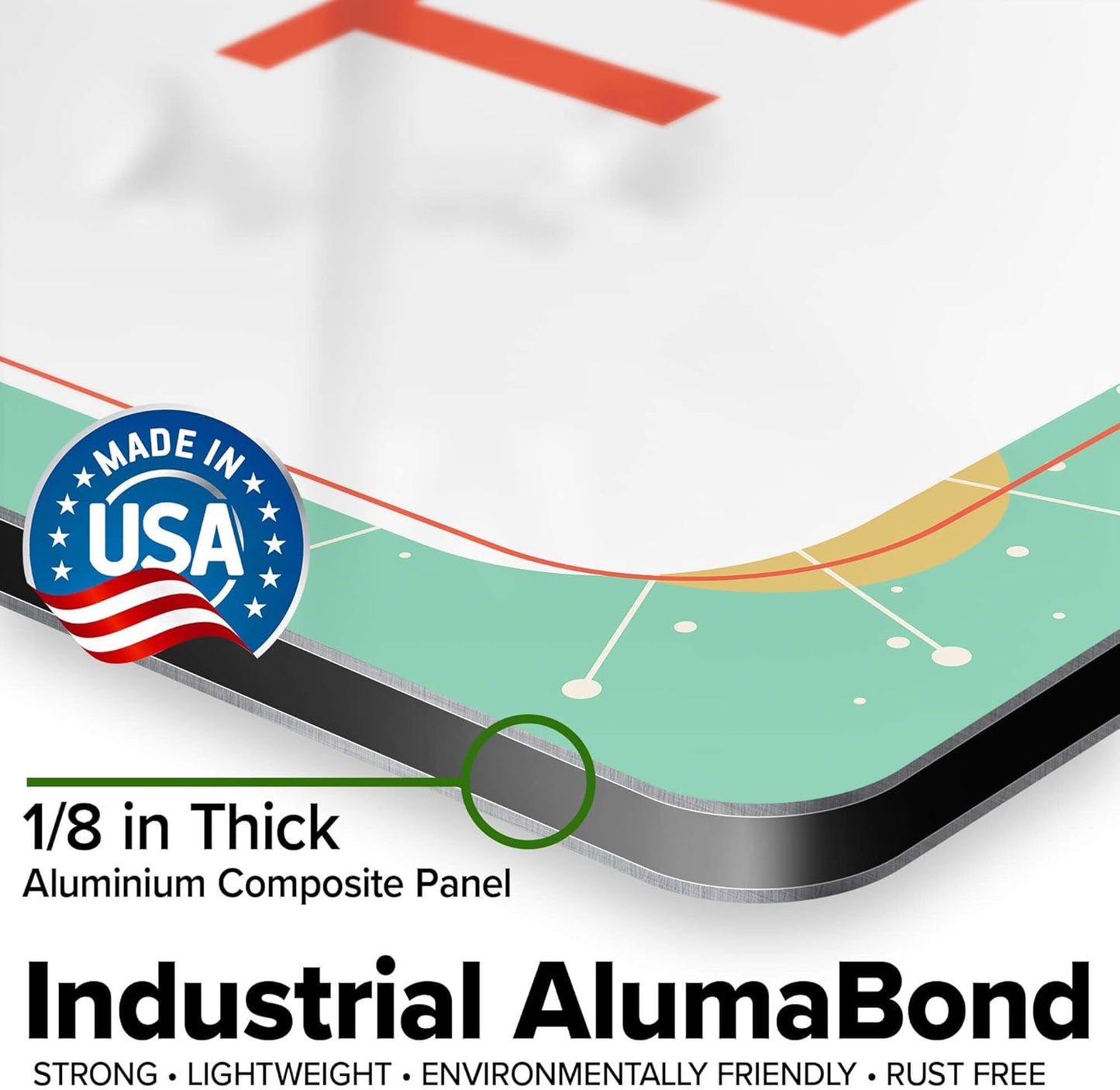 Custom Sign, Custom Street Sign, 11 Font Colors, 13 Font Styles, 4 Hole Options, 22 Sizes, 18x18 Inches, Rust Free DiBound, Fade Resistant, Made in USA by My Sign Center (Mid-Century Modern 2)