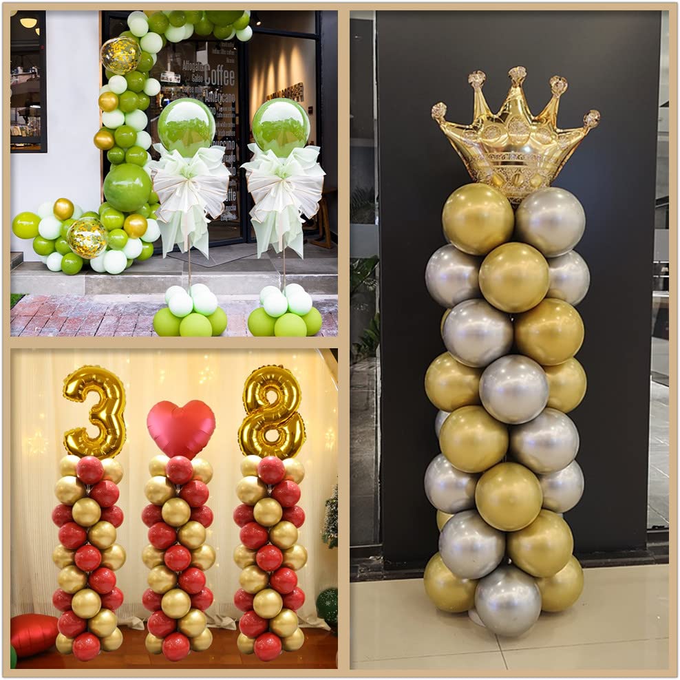 AooeDomi Metal Balloon Column Kit Set of 4, Reusable Telescopic Design with Base, Height Adjustable