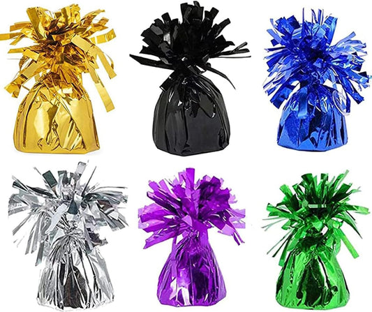 Metallic Balloon Weights, Birthday Party Favors, Novelty and Gag Gifts, 5.5" Inches, 6-Pack (Multicolor)