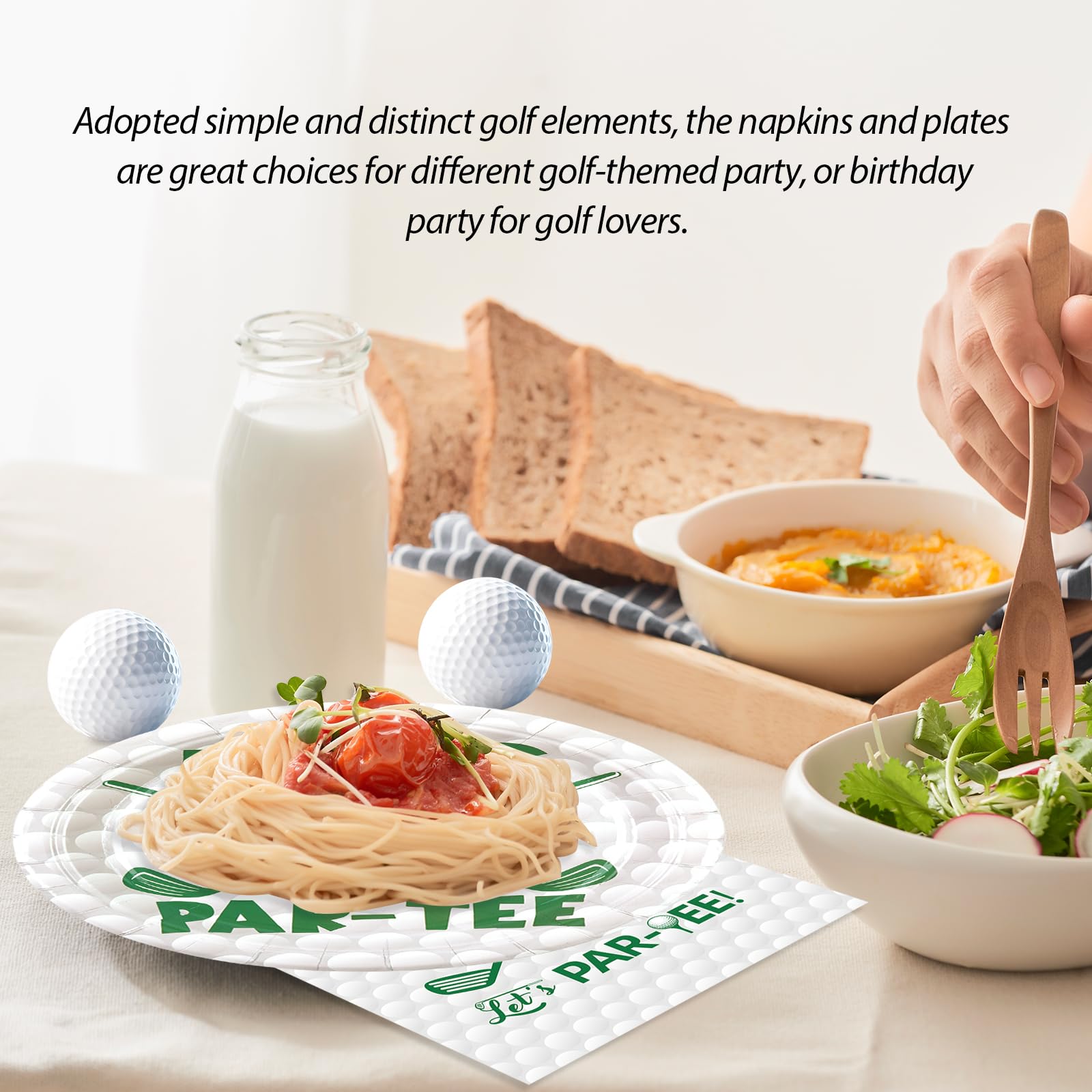 HFBOBP 50pcs Golf Paper Plates and Napkins Party Decorations