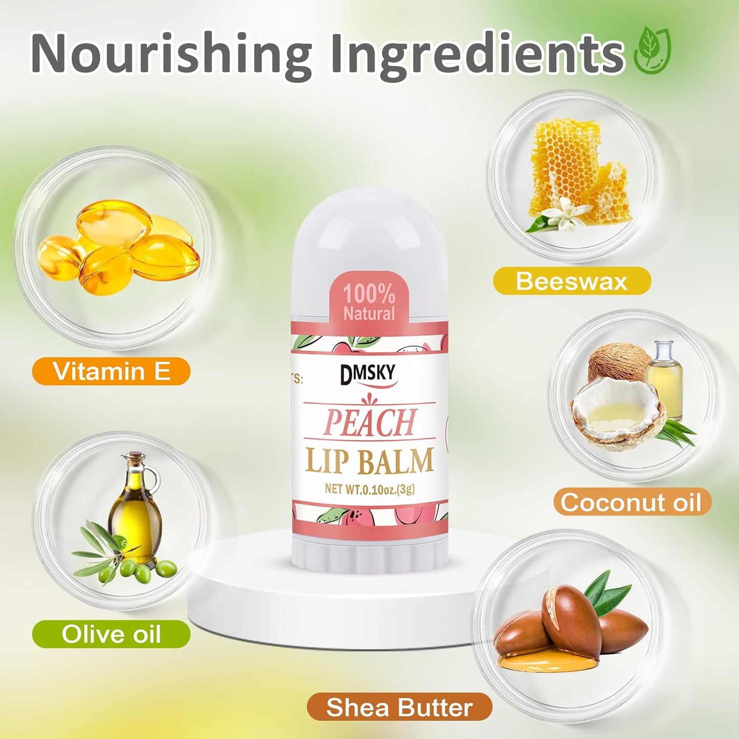 DMSKY Mini Lip Balm 60 Pack, Natural Lip Balm Bulk with Vitamin E and Coconut Oil, Moisturizing Lip Balms for Dry Cracked lips - 10 Flavors