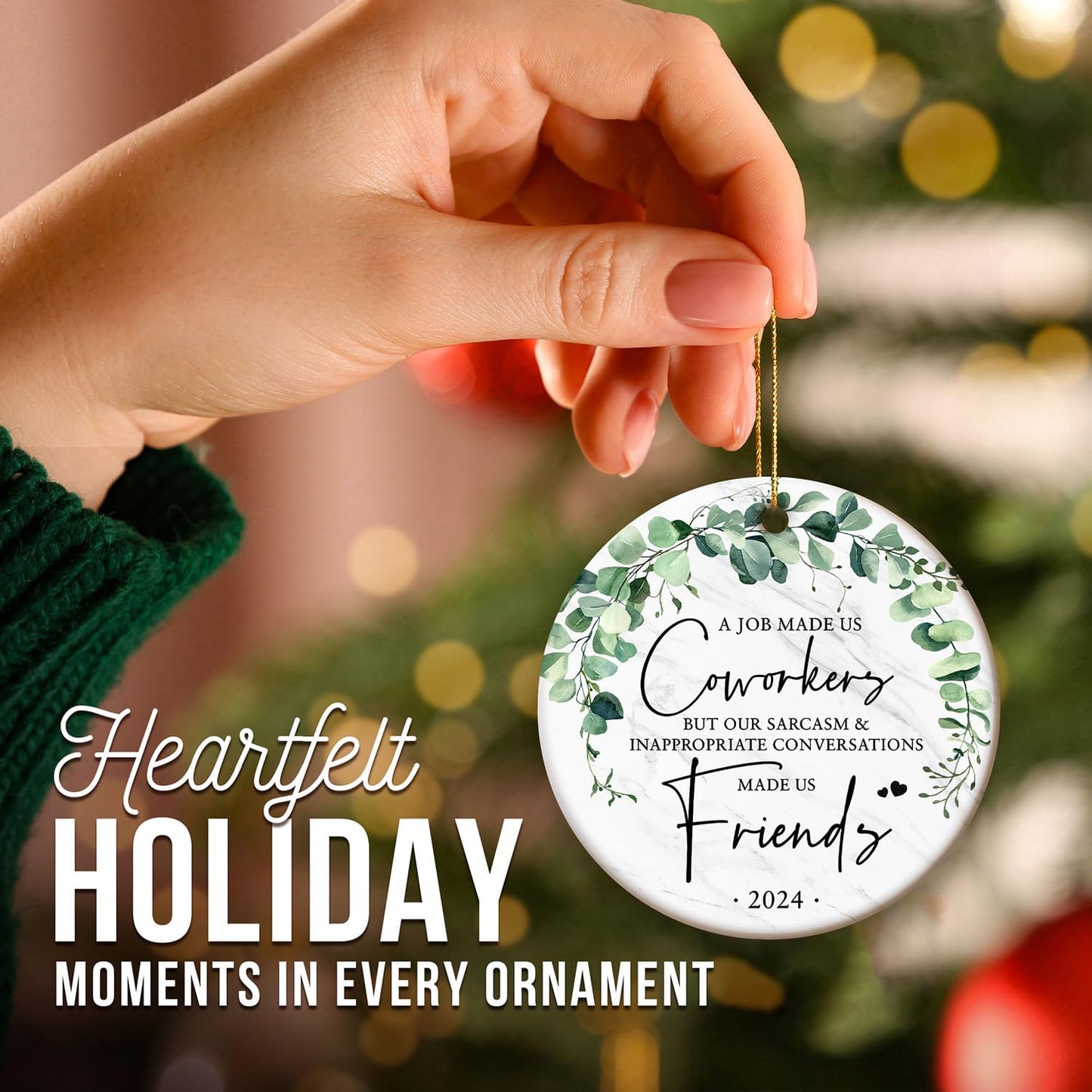 ZAGKOO Coworker Christmas Ornament - Work Besties Gifts for Women - Friendship Gifts for Colleague - Christmas Ornaments 2024