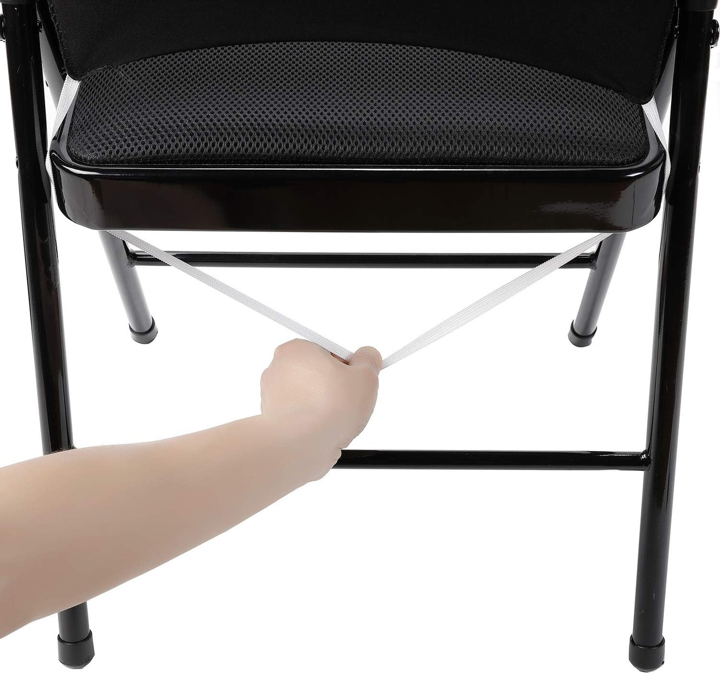 Peomeise Stretch Spandex Folding Chair Cover for Wedding Party Dining Banquet Event (White,6pcs)