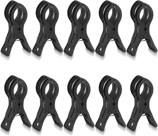LemonRoad 10 Pack Large Balloon Arch Clips Plastic Transparent Backdrop Spring Clamps 3.5 Inch Heavy Duty Clip for Balloon Arch Kit Birthday Decoration Crafts Woodworking Photography Studios (Black)