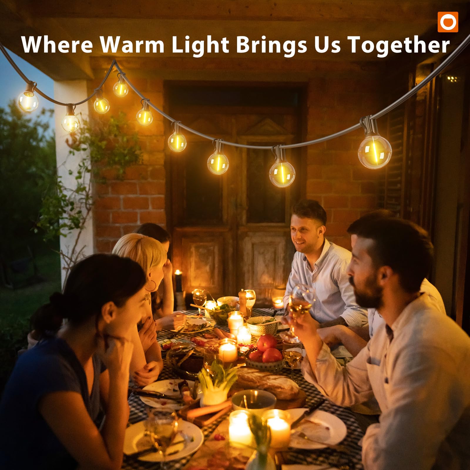 addlon Outdoor String Lights 100FT G40 with Remote 54 LED Shatterproof Bulb