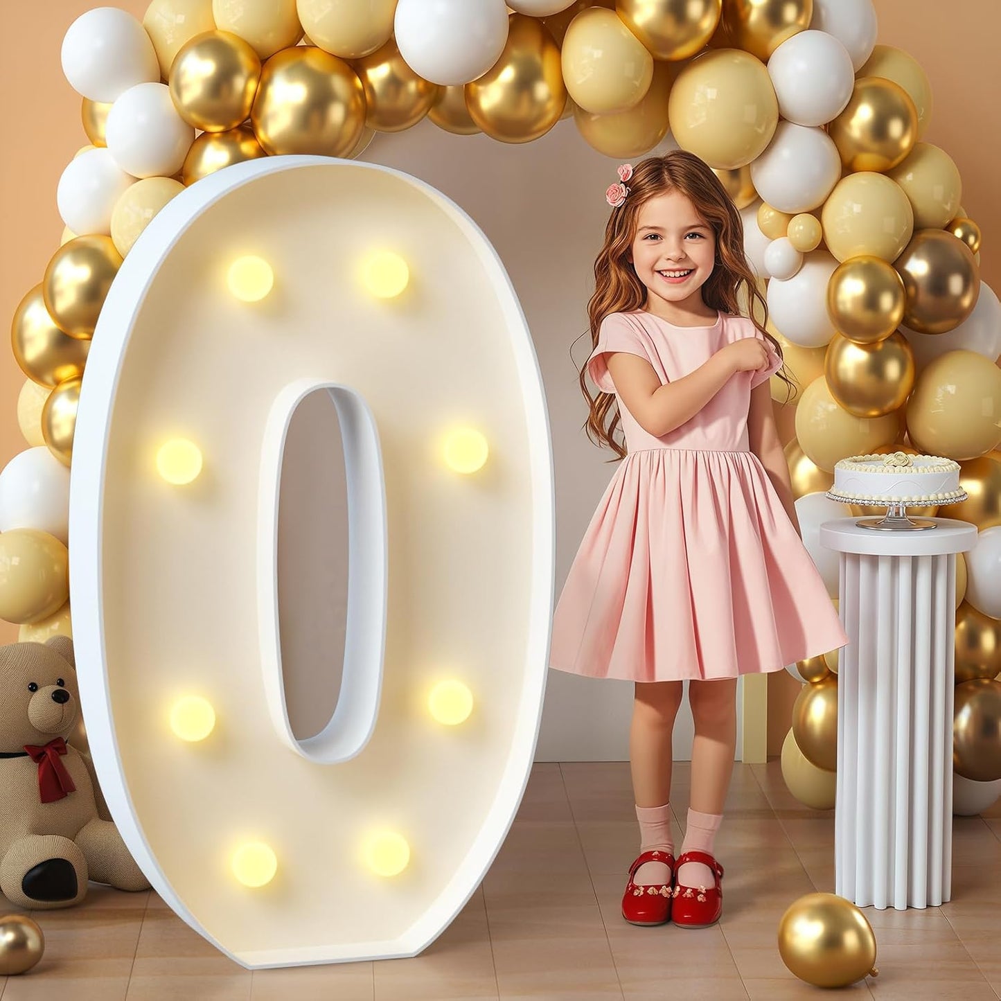 imprsv Marquee Light Up Numbers, Mosaic 3FT Marquee Numbers for 40th 50th Birthday Decorations Anniversary Party Decor, Large 0 for Party Decorations (Need to Assemble)