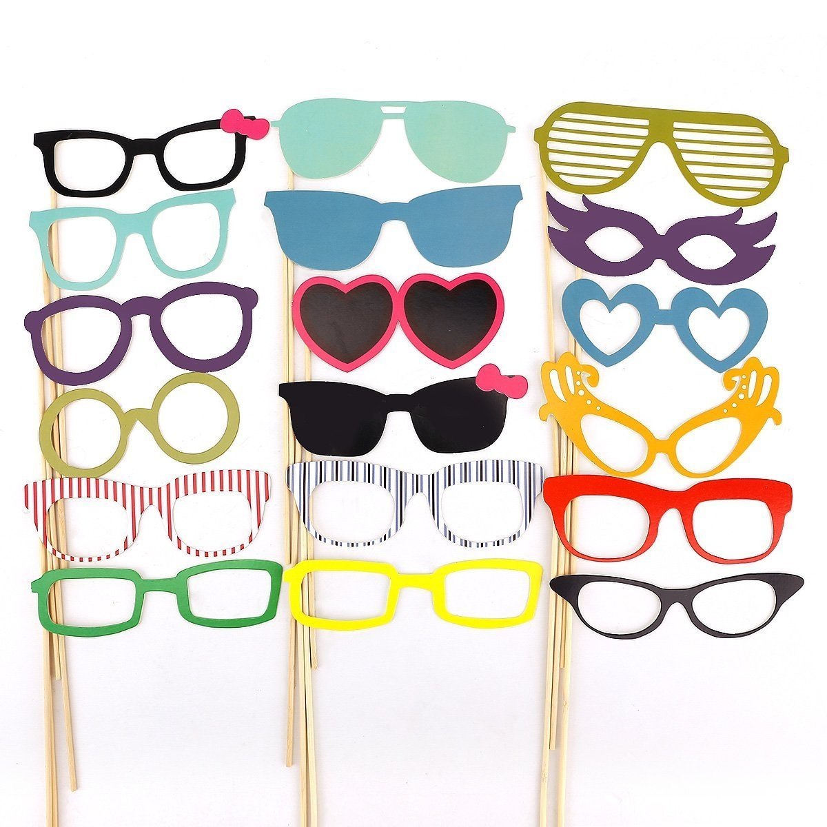 Tinksky Photo Booth Props 60 piece DIY Kit for Wedding Party Reunions Birthdays Photobooth Dress-up