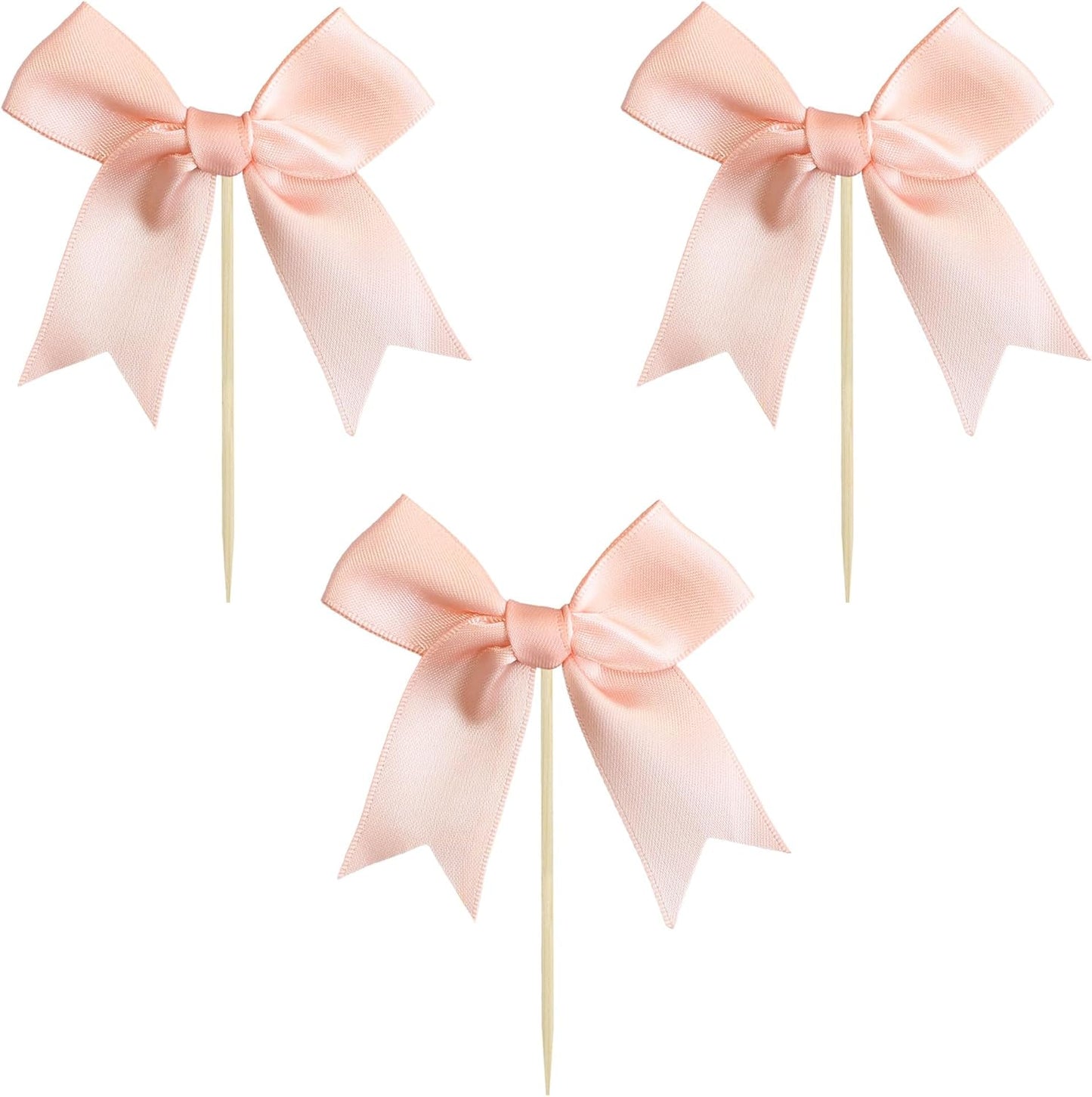 Gyufise 24Pcs Bow Cupcake Toppers Coquette Bow Girls Birthday Cake Decorations Bowknot Cake Toppers Bowknot Cupcake Picks for Baby Shower Birthday Wedding Bridal Engagement Party Supplies Dark Pink