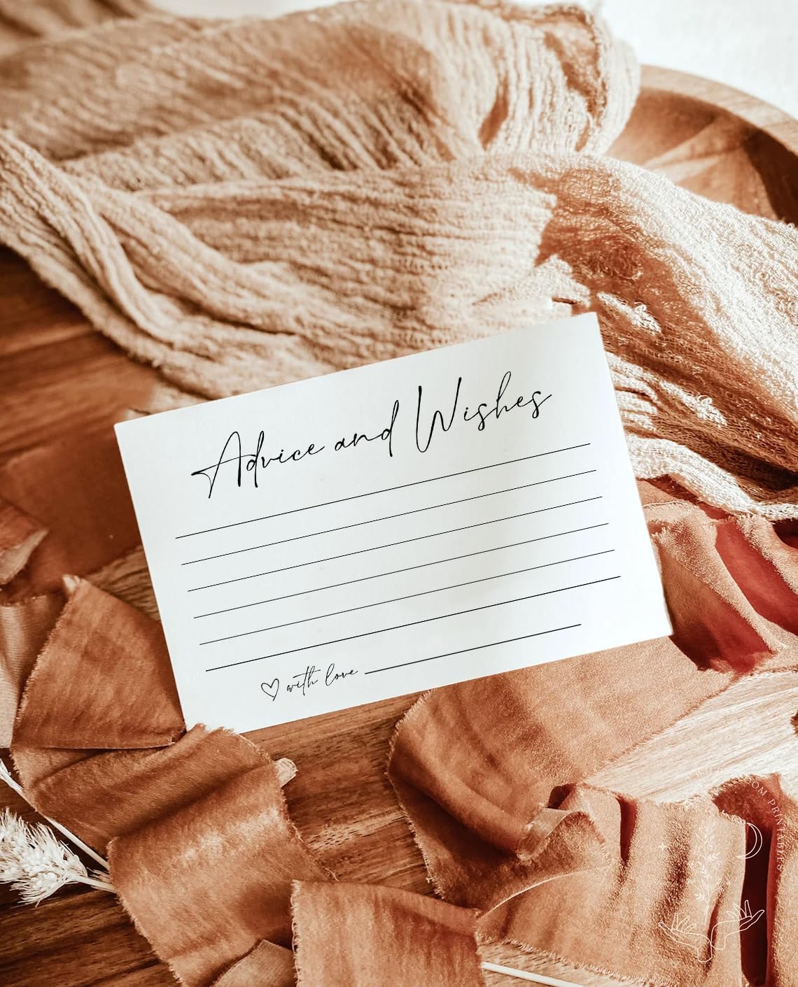 GardenCity Advice and Wishes Cards for Any Event – Well Wishes & Wedding Advice Cards for Bride & Groom, Wedding Reception, Baby Shower, Birthday, Graduation, or Retirement, 50 Pack, Minimalist