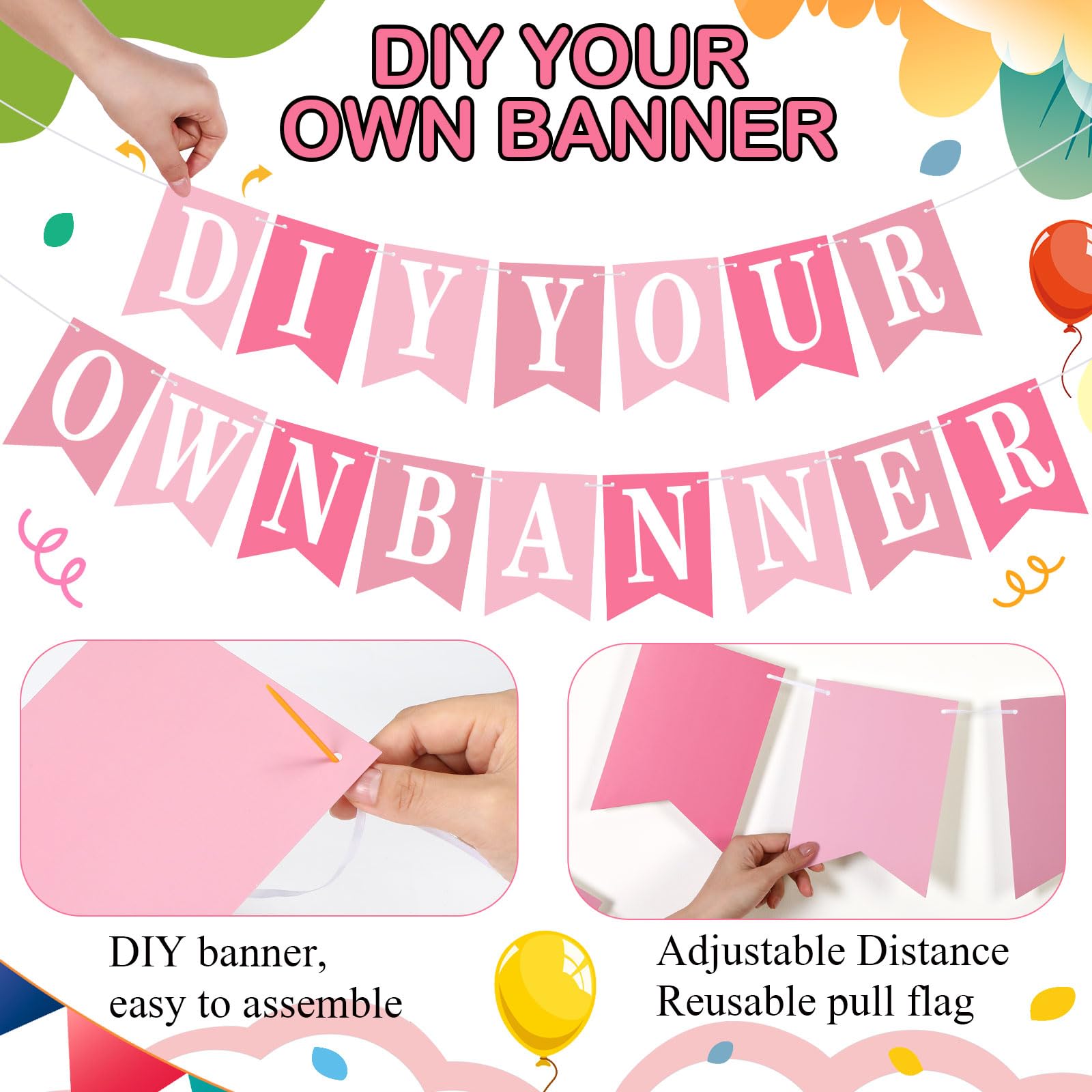 Mooliwe 171 Pcs DIY Custom Banner Kit Make Your Own Customizable Sign for Birthday Wedding Party