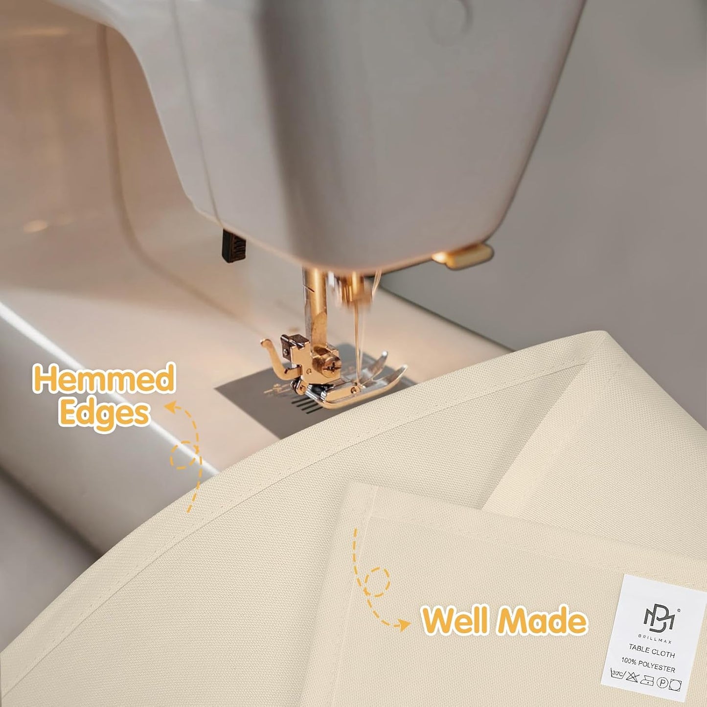 BRILLMAX 6 Pack Beige Tablecloths 70 x 120 Inch for 6ft or 8ft Rectangle Tables - Rectangular Bulk Linen Polyester Fabric Washable Cloth Cover for Wedding Reception Banquet Birthday Party