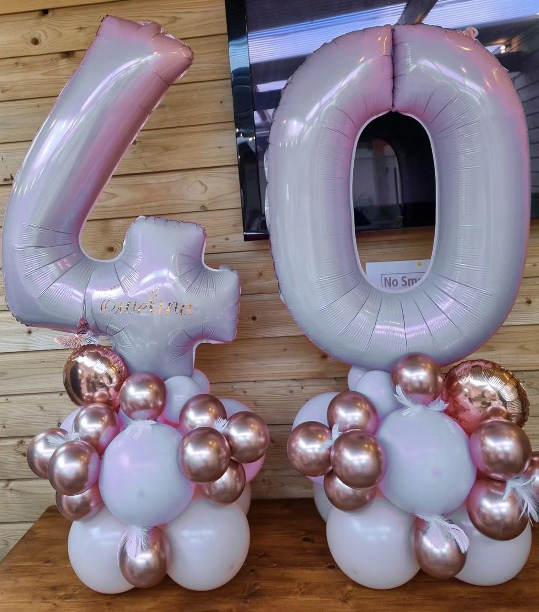 Light Purple Number 40 Birthday Balloons, 40 Inch Large Pastel Dusty Purple Mylar Foil Number 4 & 0 Balloons for Women, 40th Birthday Balloons for 40 Year Old Anniversary Party Decorations Supplies