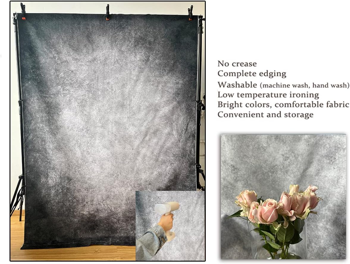 5x7ft Abstract Black Gray Portrait Photography Backdrops Photo Studio Prop Background for Children Adult