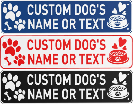 Custom Vintage Metal Sign Personalized Pet's Home Sign with Pet Name Paw Print Text Logo Rust Free Fade Resistant Home Outdoor Wall Signs