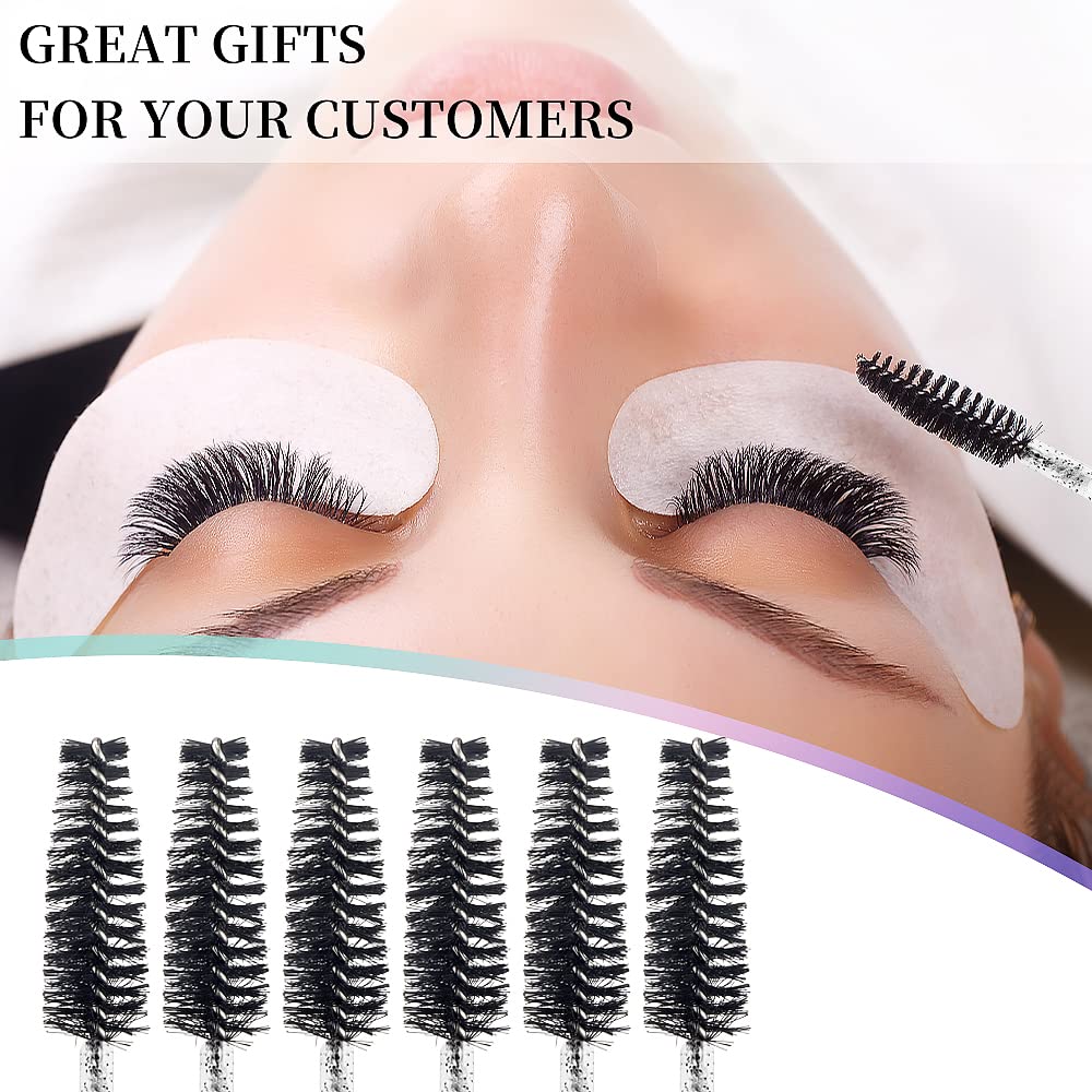 300PCS Disposable Mascara Wands Spoolie Brush Crystal Eyebrow Brushes Eyelash Extension Applicator Makeup Kits.myaokue-up (Black-Black300pcs)