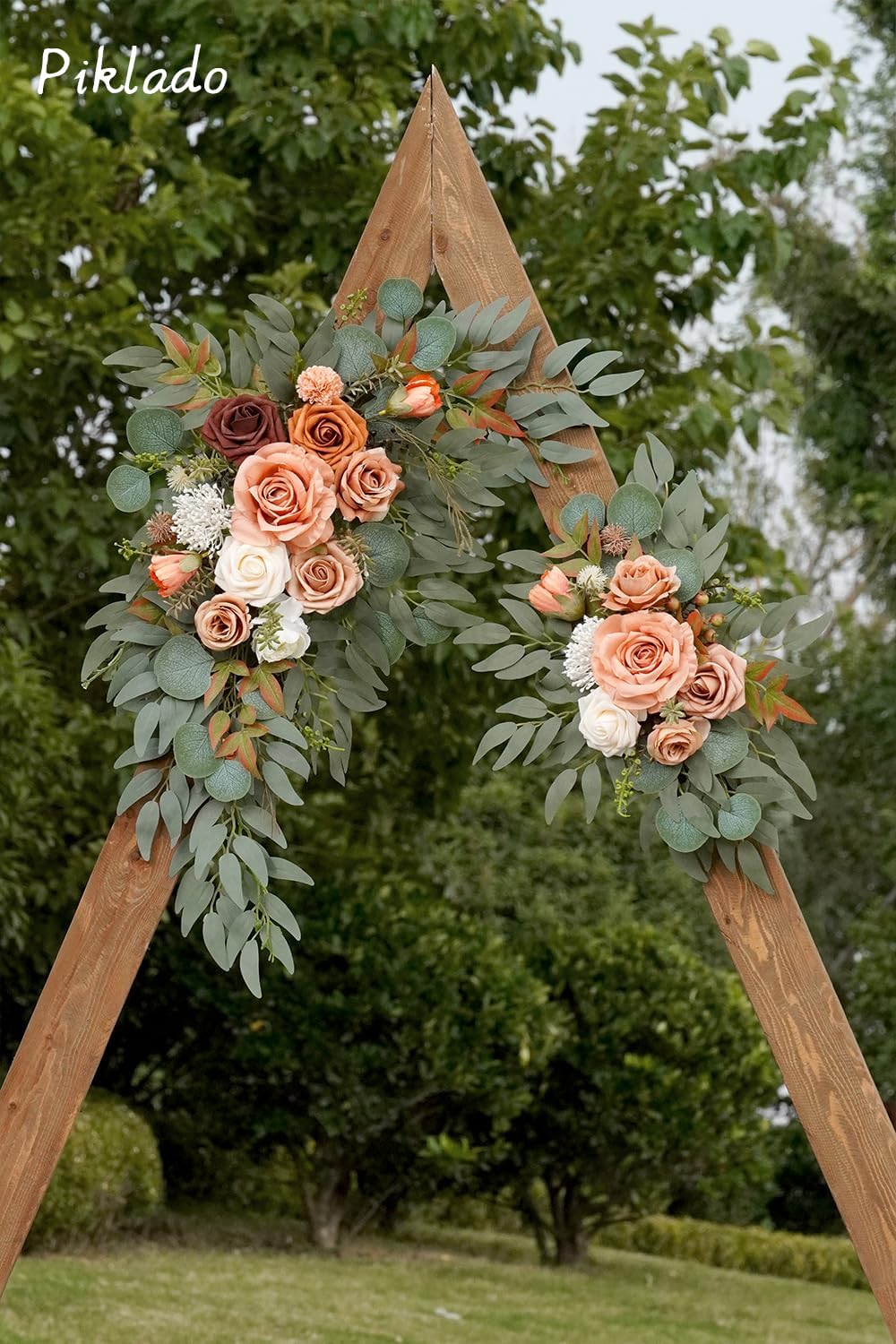 Faux Flower Swag Set of 2 for Wedding Welcome Signs Floral Swag Wedding Reception Ceremony Signs Decor (Terracotta)