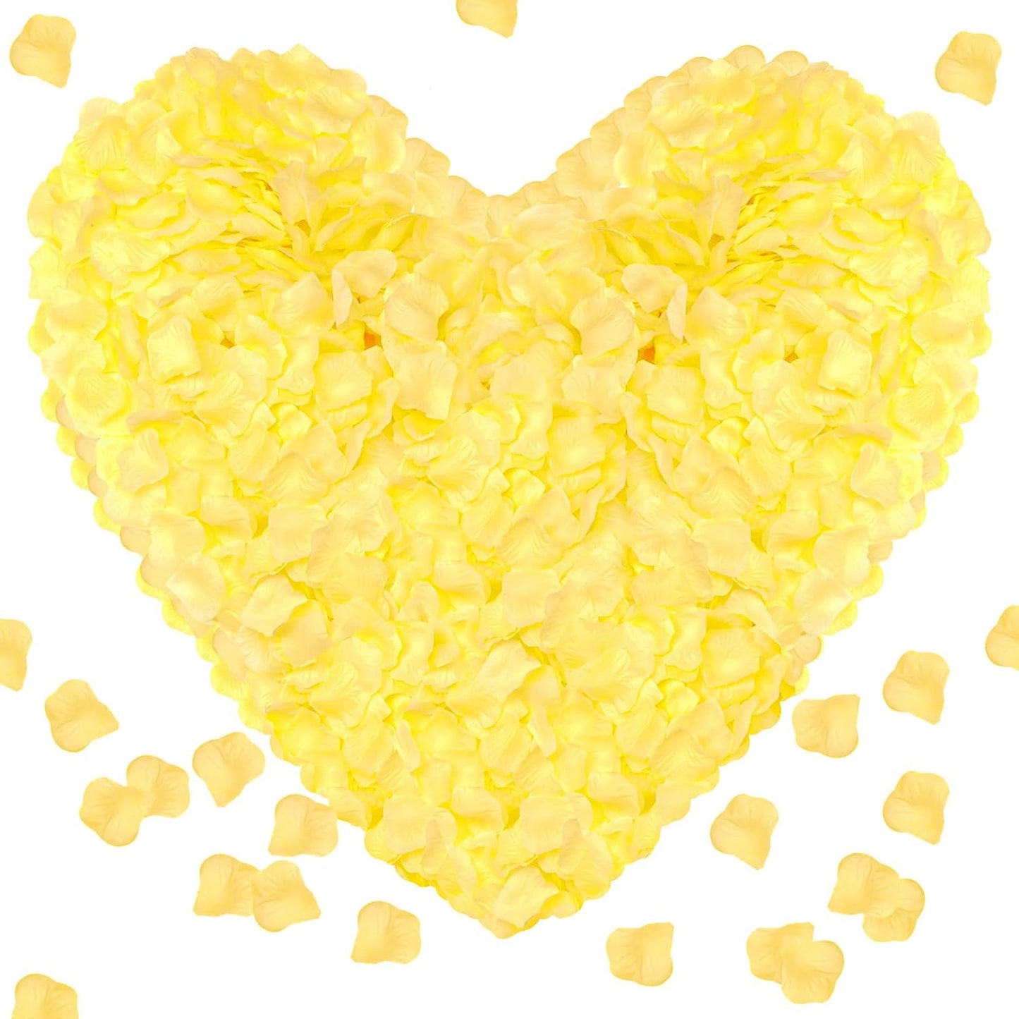 1000Pieces Rose Petals, Artificial Flower Petals Fake Rose Petals for Romantic Night,Wedding,Proposal Anniversary Flower Decorations (Yellow)