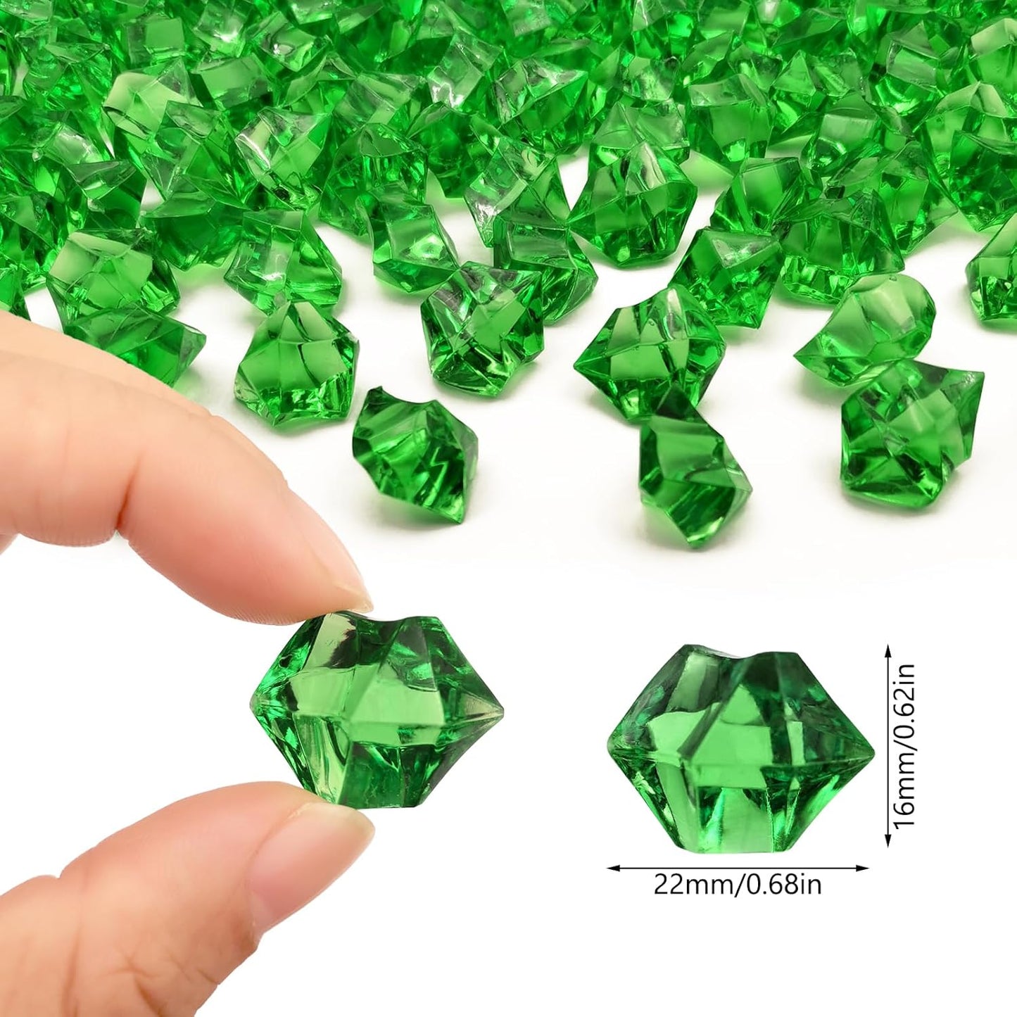 Green Vase Fillers for Home Decor, Vase Decor Filler, 150 pcs Reusable Fake ice Cubes for Photography Accessories Props Decoration for Wedding, St Patricks Day Vase Filler