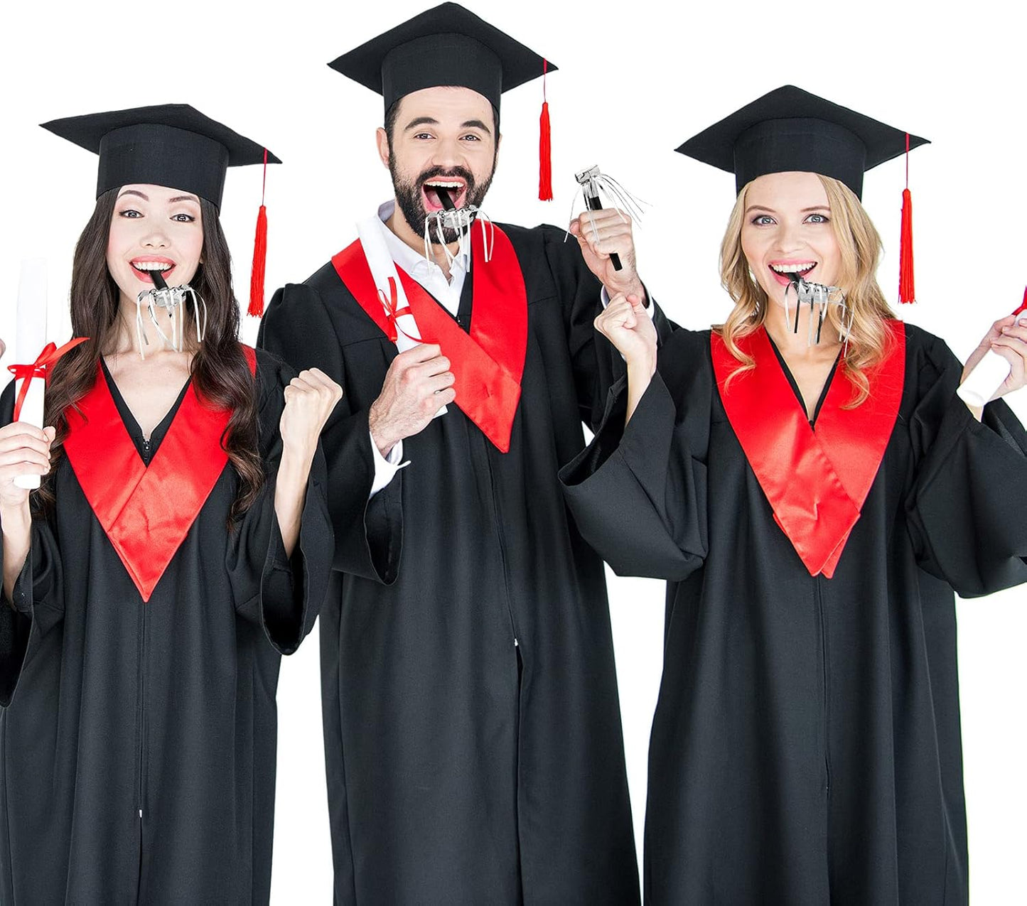 Skylety 18 Pcs Party Blower Noisemakers Party Squawkers Blowouts Whistles Fringed Noise Maker Musical Blowouts for Birthday Supplies(Black and Silver)