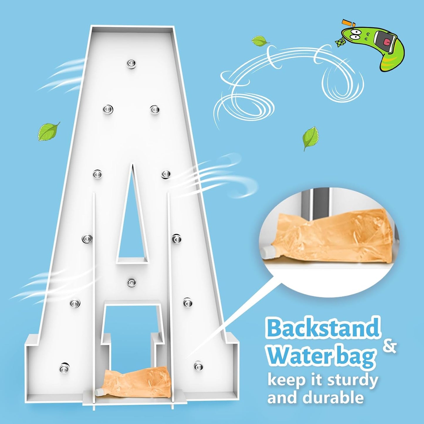 4FT Marquee Light Up Letters O,Party Decoration Large Marquee Light Up Letters with Weighted Water Bag,Pre-cut Foam Board Set Can Be Used for Birthdays,Weddings,Baby Anniversaries