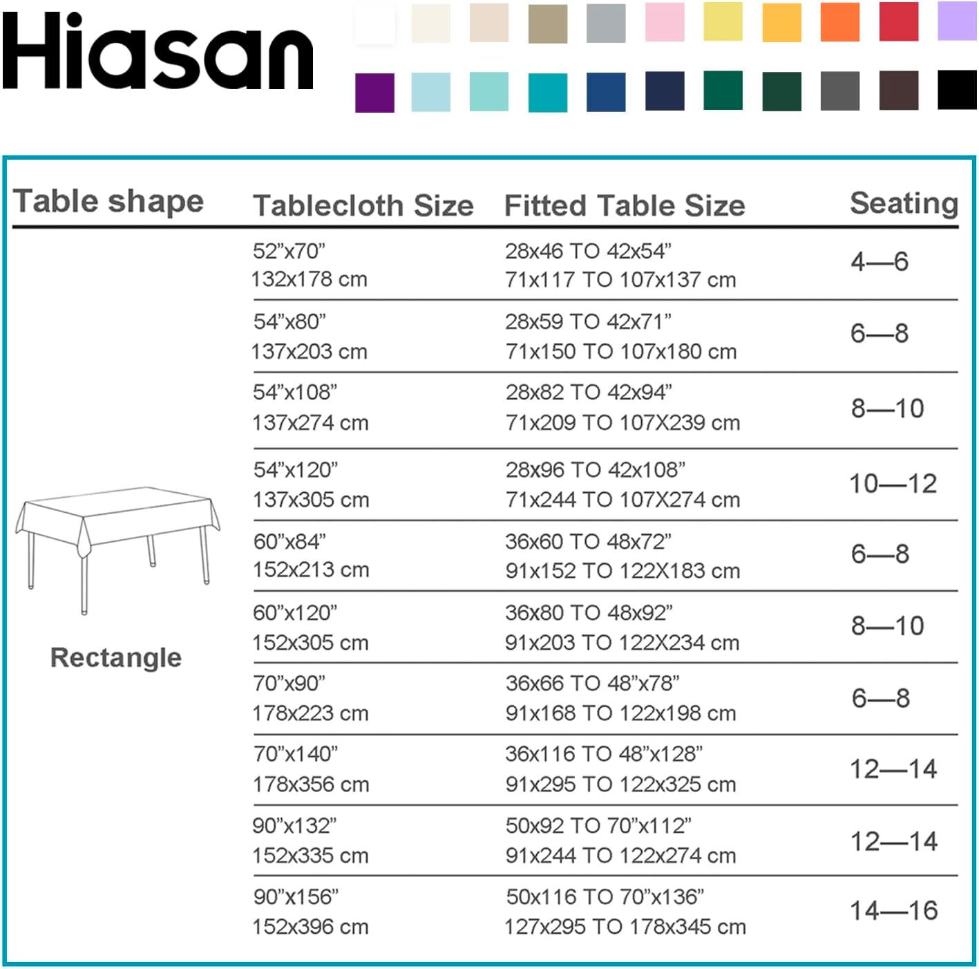 Hiasan Light Gray Rectangle Tablecloth - Waterproof Spillproof and Wrinkle Resistant Washable Polyester Table Cloth for Dining Party, 90 x 132 inch