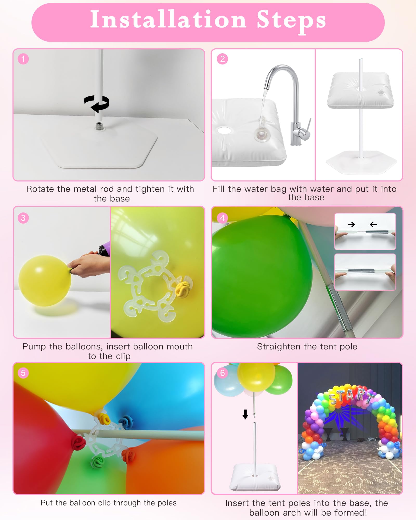 YALLOVE 21 Ft Adjustable Balloon Arch Stand Kit
