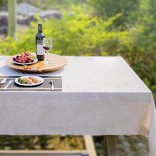 Linen Tablecloth 100% Pure Linen Table Cloth for Rectangle Tables Machine Washable Dining Fall Tablecloth