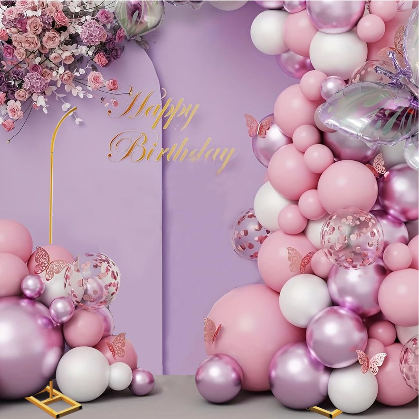 Balloon Arch Stand Set of 2 - Metal Backdrop for Wedding, Birthday, Anniversary, Bridal and Baby