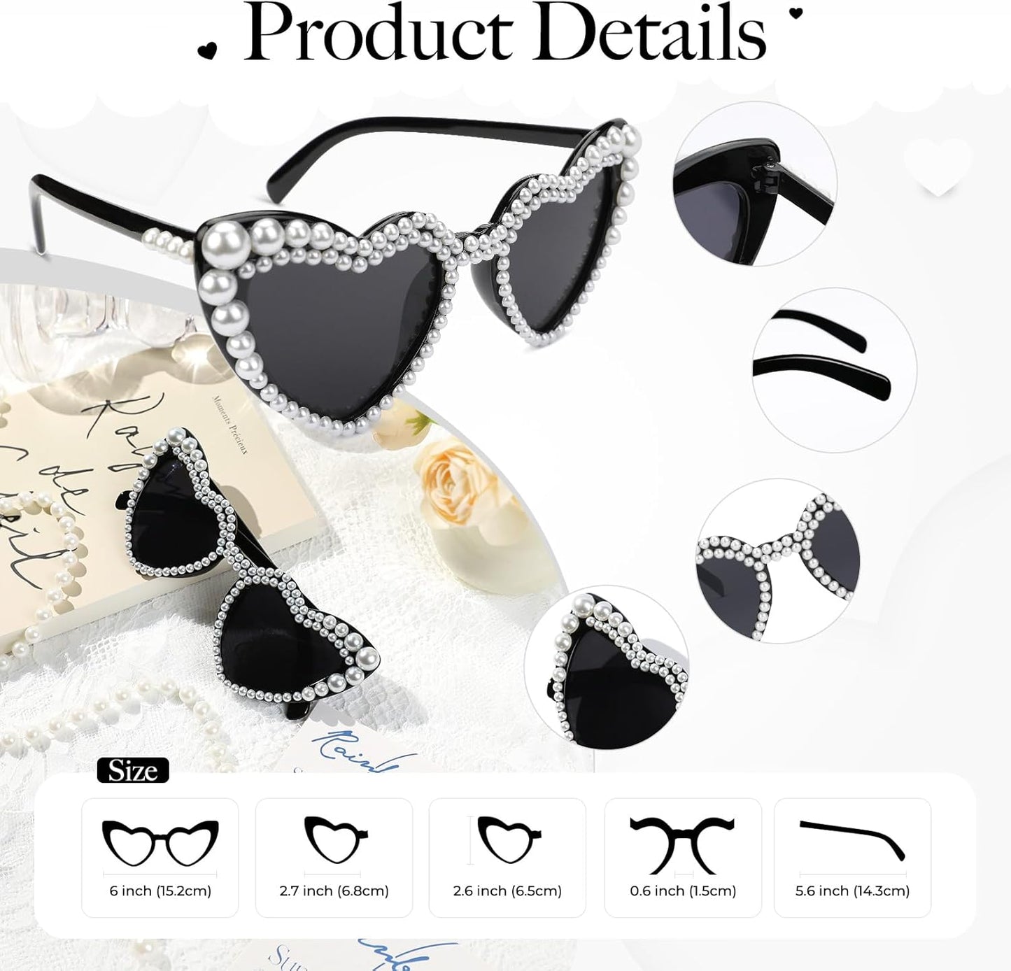 YOGFIT Heart Sunglasses for Women Fashion Classic Love Eye Protection Sunglasses Vintage Cute Heart Sunglasses