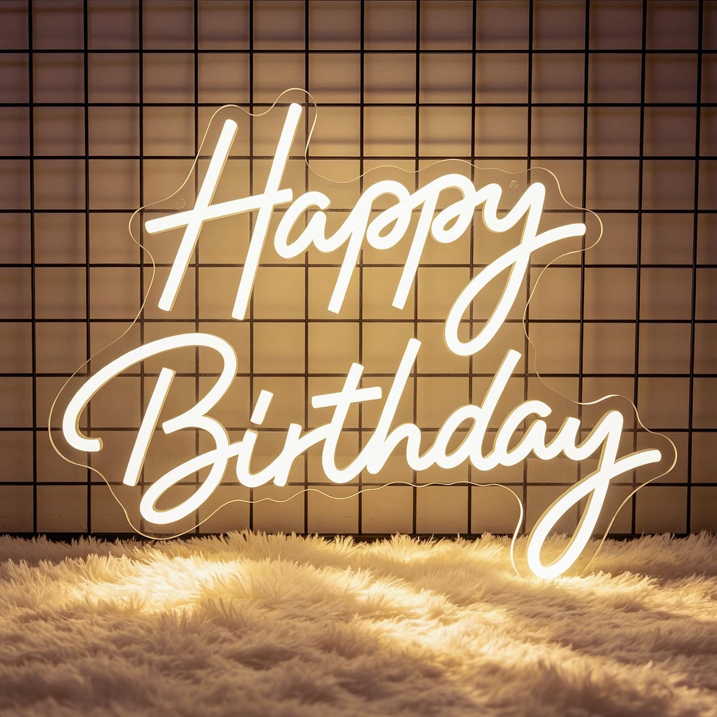 Happy Birthday LED Neon Sign for All Birthday Party Decoration Backdrop