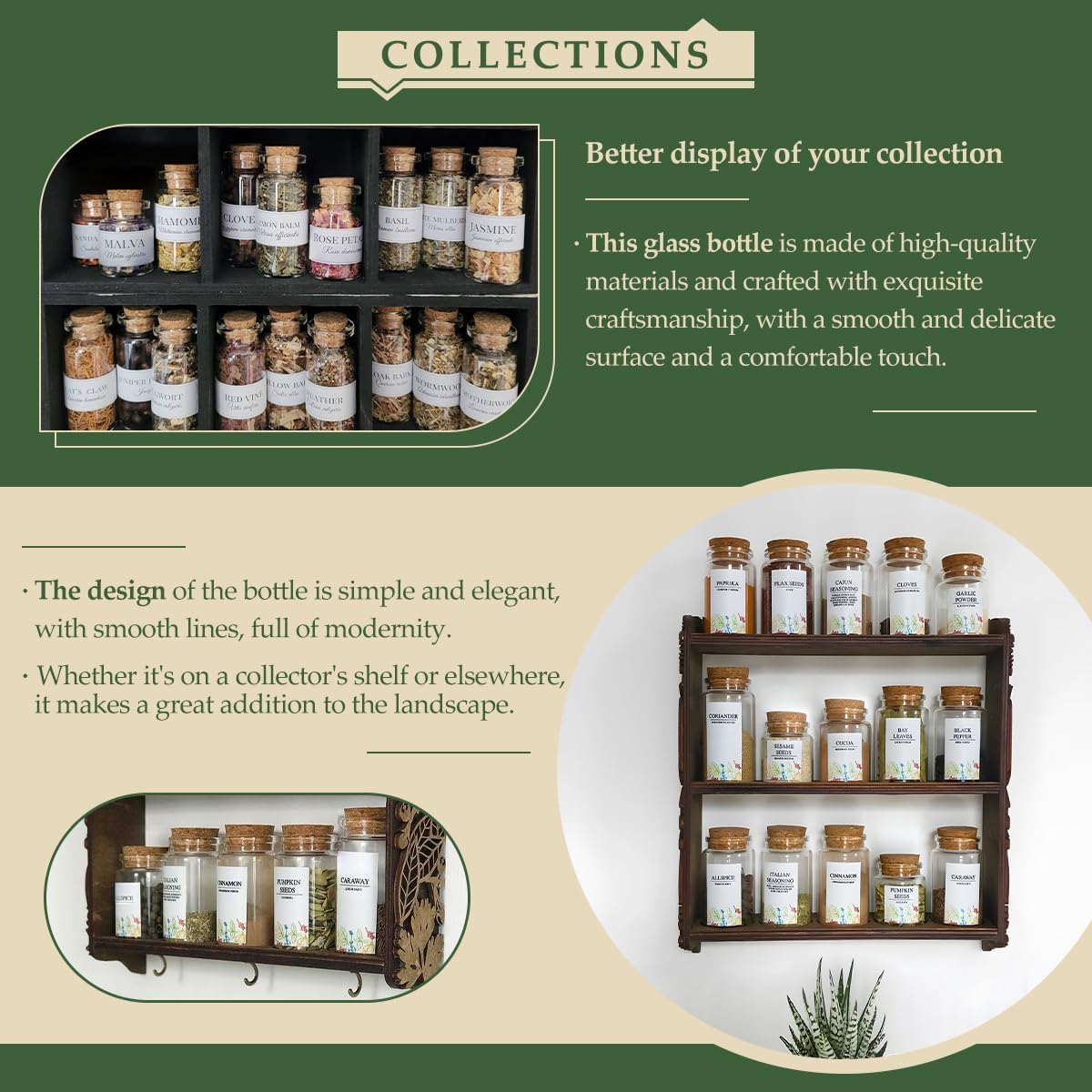 JIUYUE 10 pcs 20 ml Glass Bottles with Cork,Storage Bottles for Liquids(0.67 oz-1.45x1.57 inch)