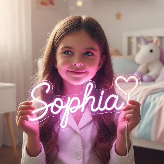 Custom Neon Signs for Wall Decor, Customized Name Light Sign for Wall, Led Signs Birthday Gifts for Loved One Kids Boys Girls, Neon Light Up Sign