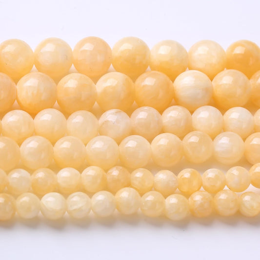 Rice Topaz Stone Beads Gemstone Round Crystal Energy Jade Beads Stone Beads for Jewelry Making DIY Bracelet Necklace Jewelry Making 1 Strand 15.5inch 60PCS 6MM