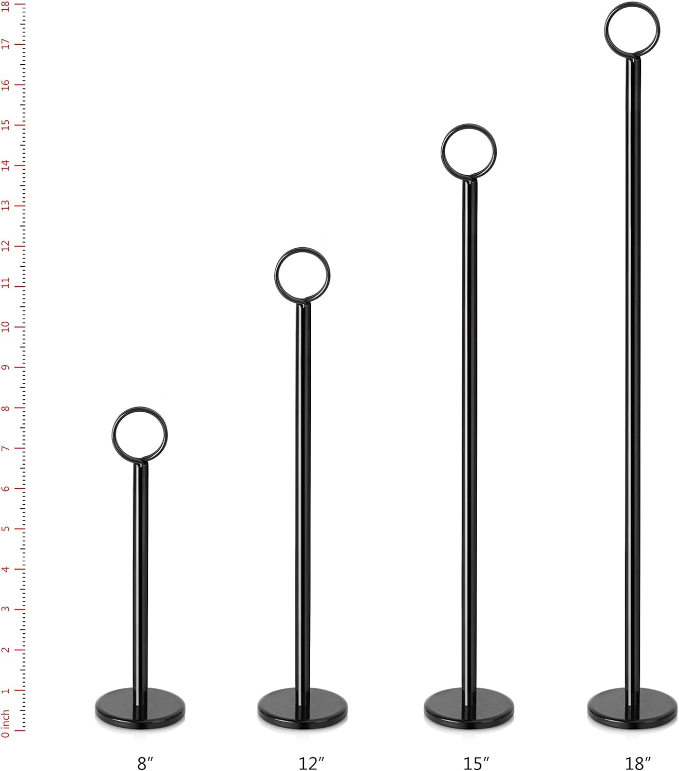 New Star Foodservice 27723 Ring-Clip Table Number Holder/Number Stand/Place Card Holder, 15-Inch, Set of 12, Black Finish