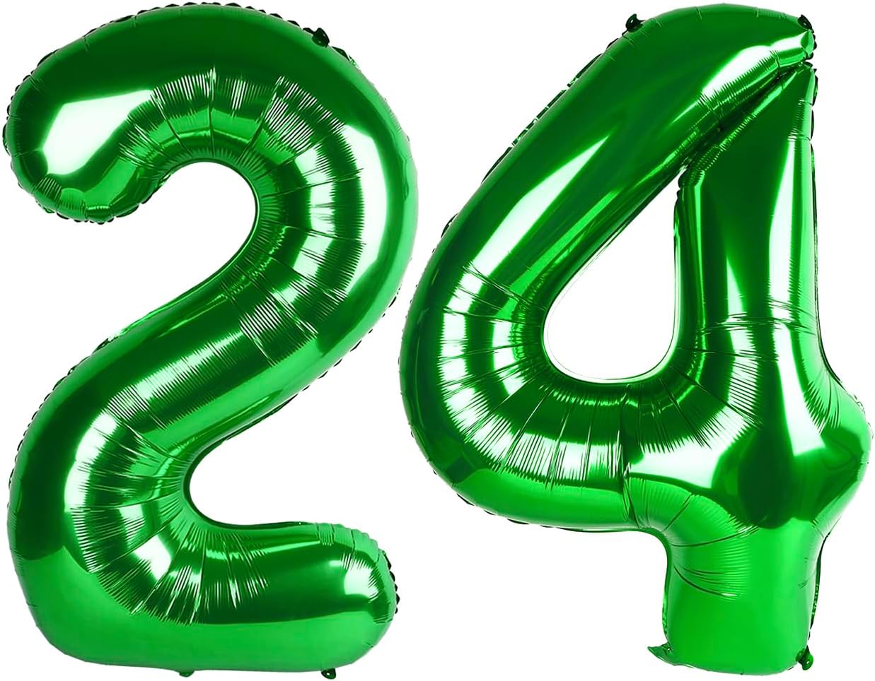 40 Inch Green Large Number 24 42 Birthday Balloon, Giant Number 24 42 Balloons, Foil Mylar Big Balloons for Anniversary Graduation Supplies Decorations