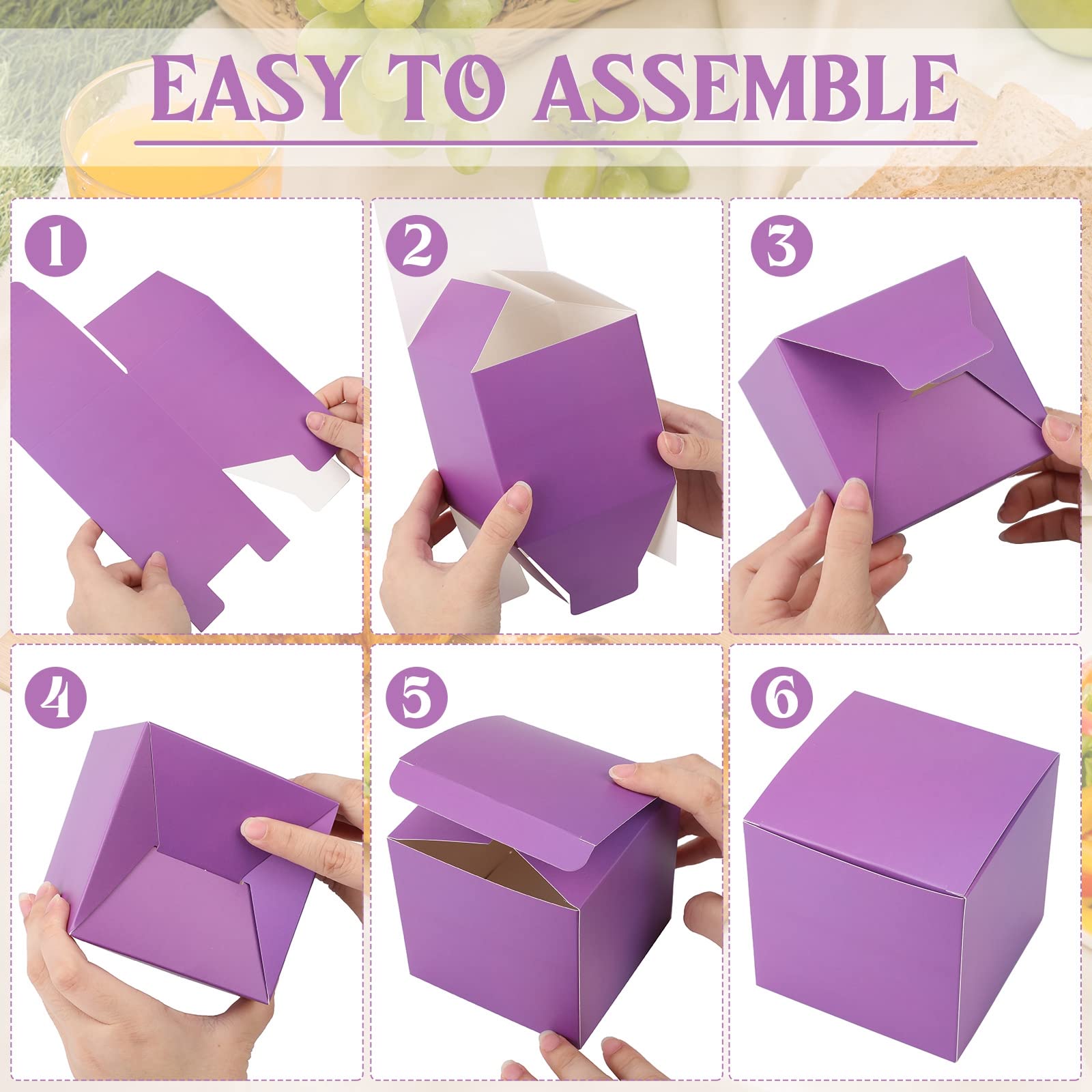 Zhehao 48 Pack Small Gift Boxes Bulk 4 x 4 x 4 Inch Colorful Kraft Paper Cube Boxes Holiday Easy
