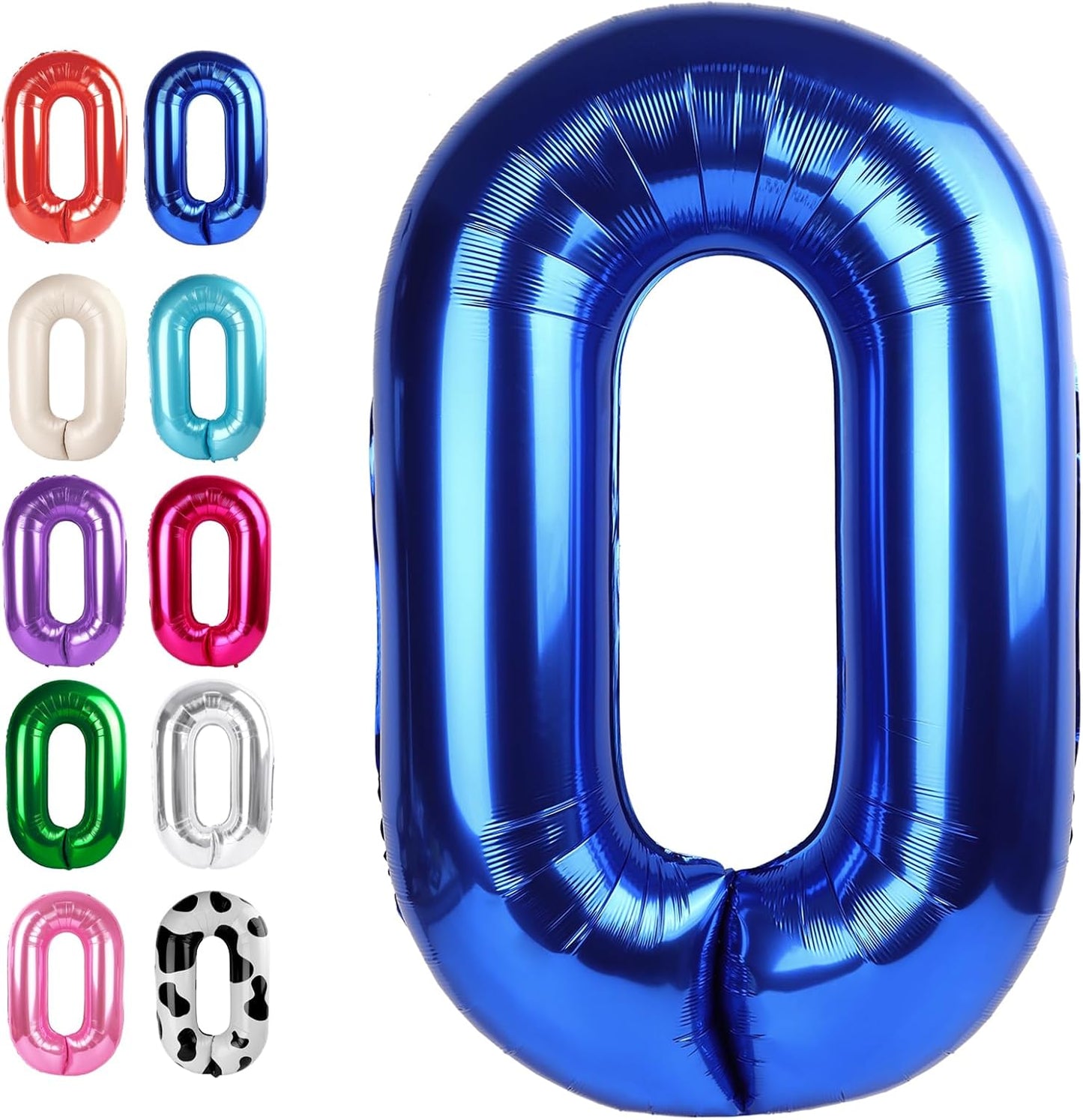 Navy Blue 40 Inch 0 Number Balloons, 0 Decorations for 10 20 30 40 50 60 70 80 90 100Birthday, Foil Giant Birthday Graduations Anniversary Party Balloons