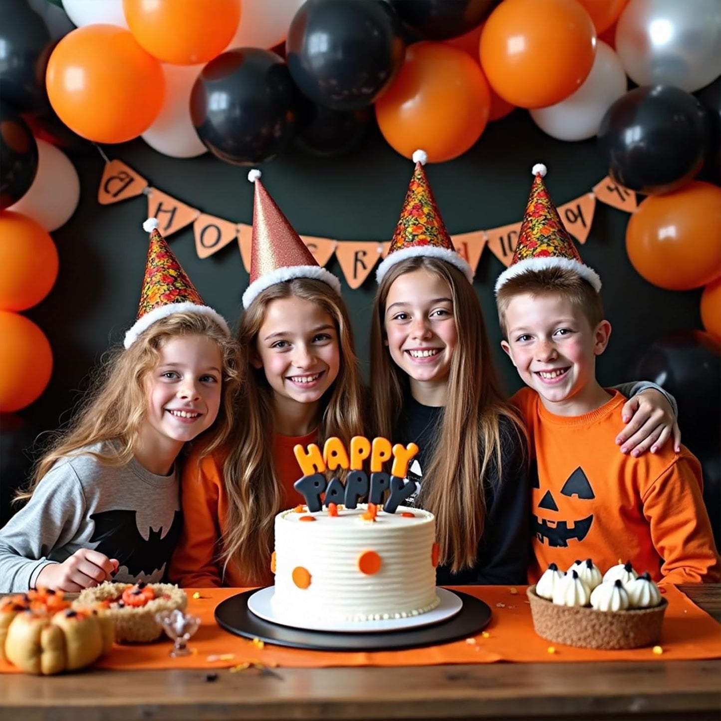 412Pcs Orange and Black Balloon Arch Kit, 18 12 10 5 Inch Different Size Orange Black White Metallic Silver Balloon for Birthday Graduation Halloween Celebration Trick or Treat Party Party Decoration