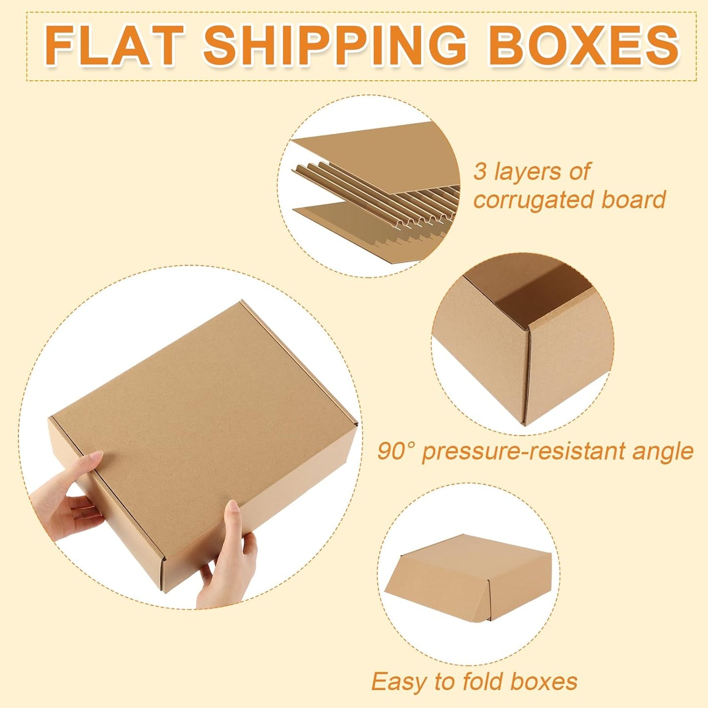 Qilery 100 Pcs Shipping Boxes Cardboard Gift Corrugated Cardboard Brown Boxes Mailer Packaging for Mailing Small Business Present (12 x 9 x 4 Inches)