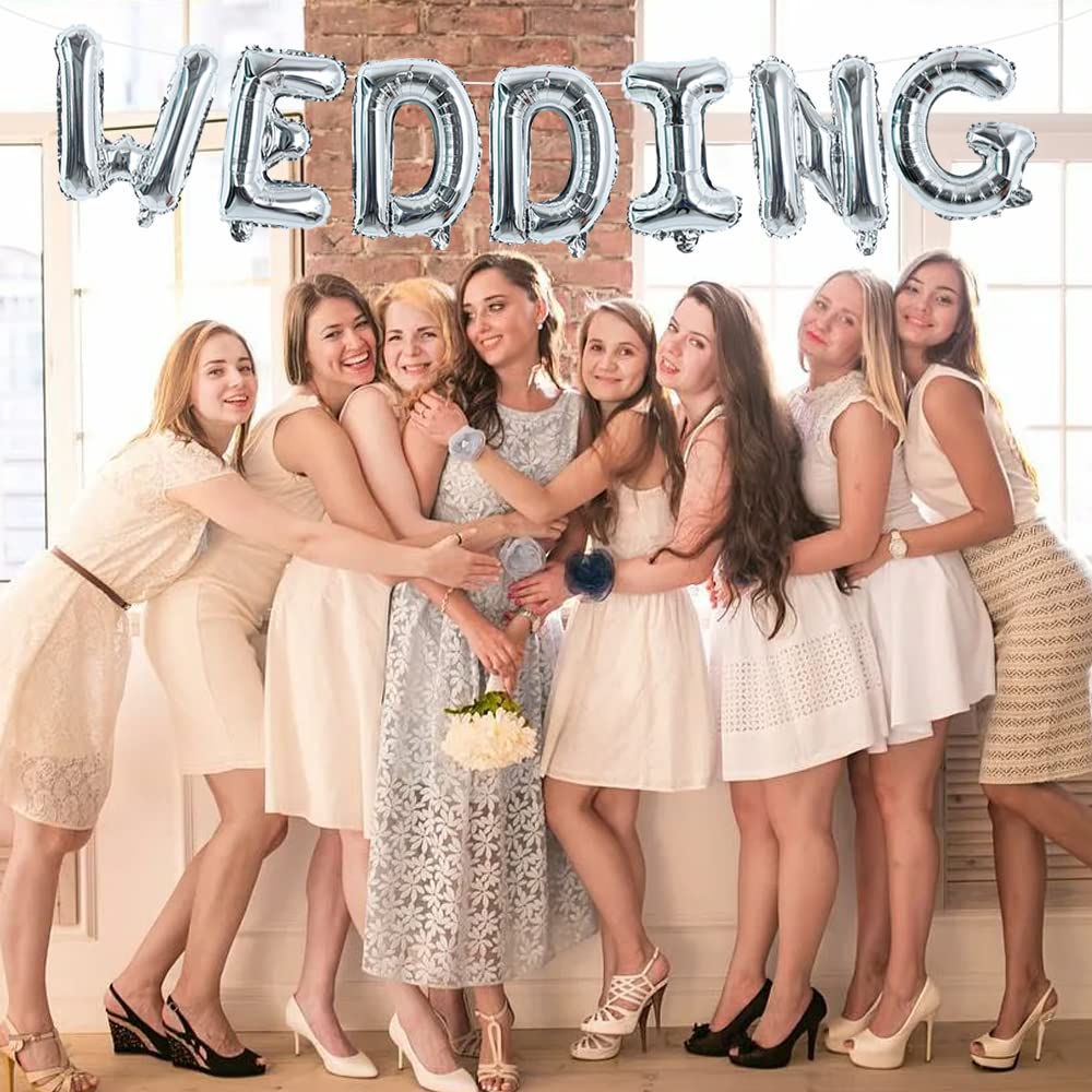 TONIFUL Silver Letter Balloons 2 Set 16 Inch A-Z Custom Alphabet Banner