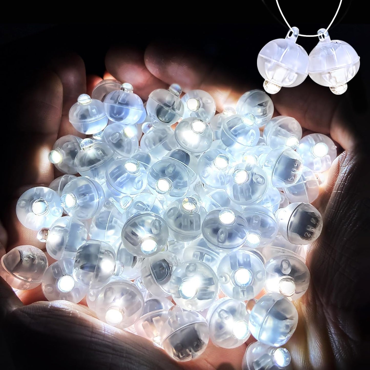 100PCs Mini Led Lights, Led Balloons Light for Party Decorations Neon Party Lights for Paper Lantern Easter Eggs Birthday Party Wedding Halloween Christmas Decoration(Glow steadily White)