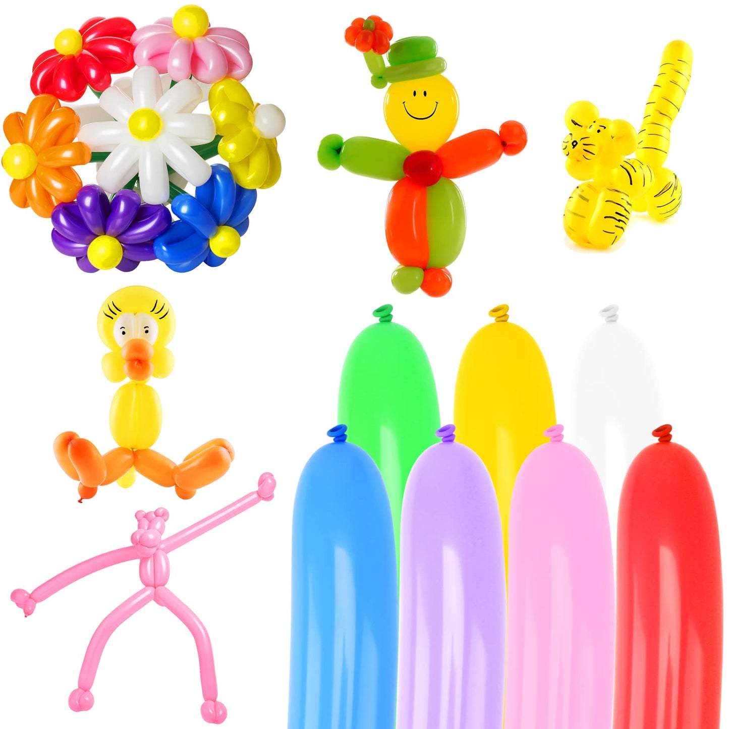 ouyili 100Pcs 260 Balloons Latex with 1 Hand Balloon Pump Kit, Professional Premium Quality