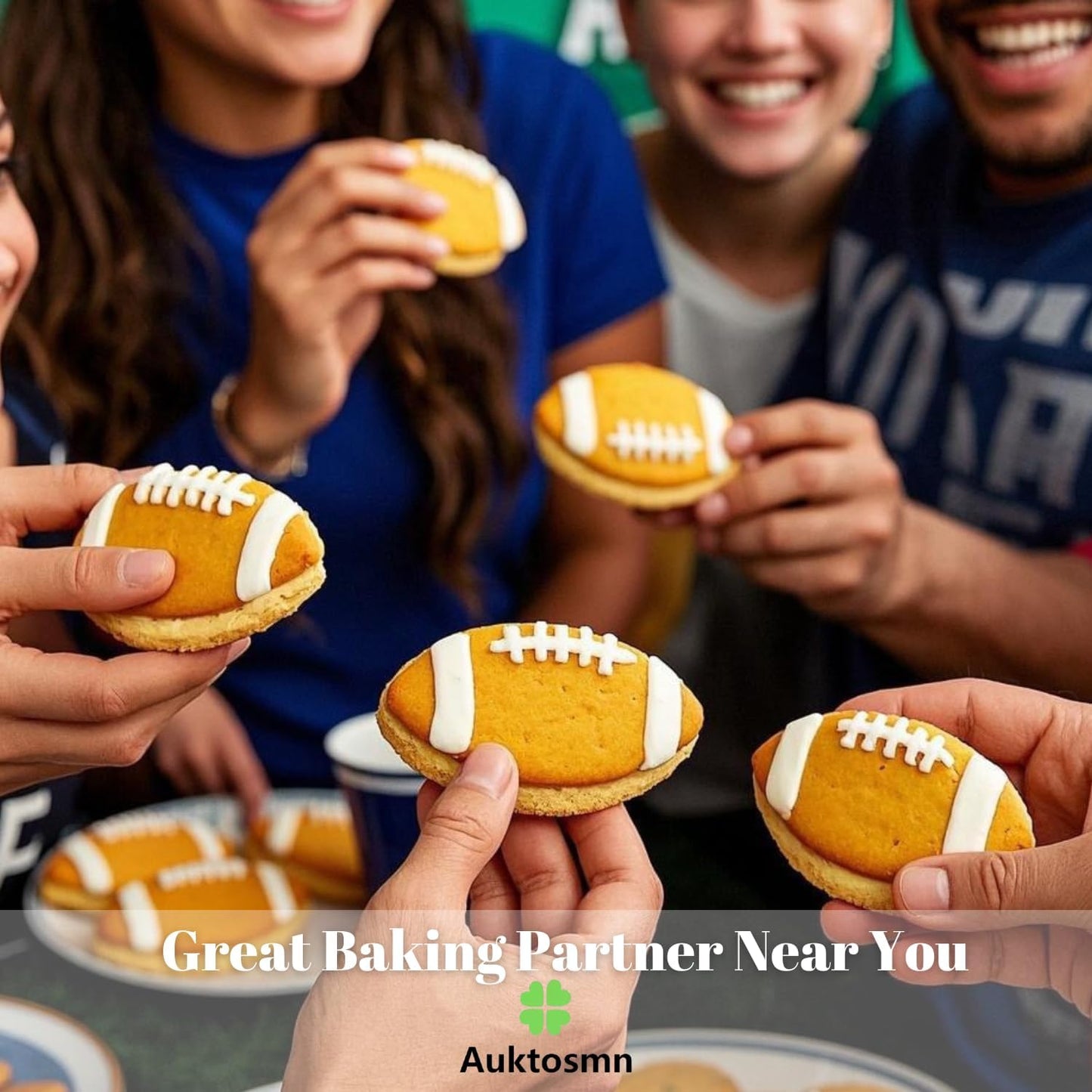 Football Cookie Cutter Set-6 Piece-4.5" 4.0" 3.5" 3.0" 2.5" 2"-Dishwasher Safe-Sports Cookie Cutters Bread and Fondant Baking Molds for Party