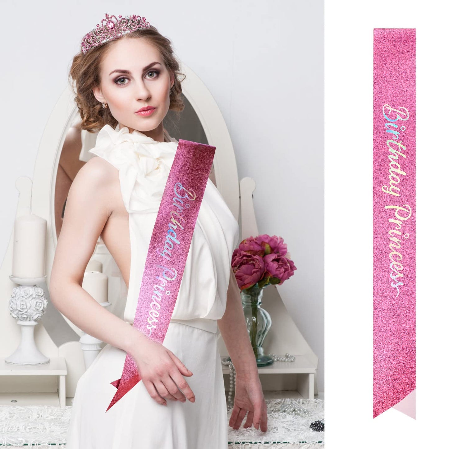 Princess Birthday Tiara - Happy Crown for Girls & Women, Decorative Accessory
